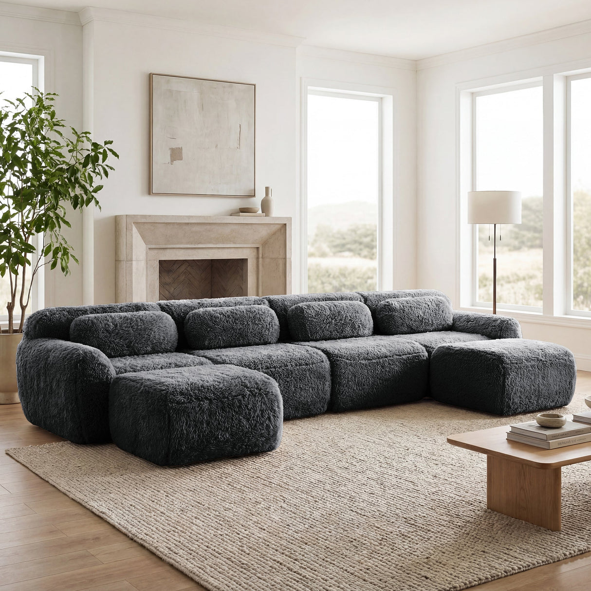 U-Shaped Boneless Sofa