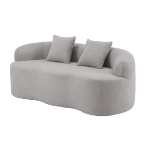 Curved Loveseat Sofa With Round Armrest