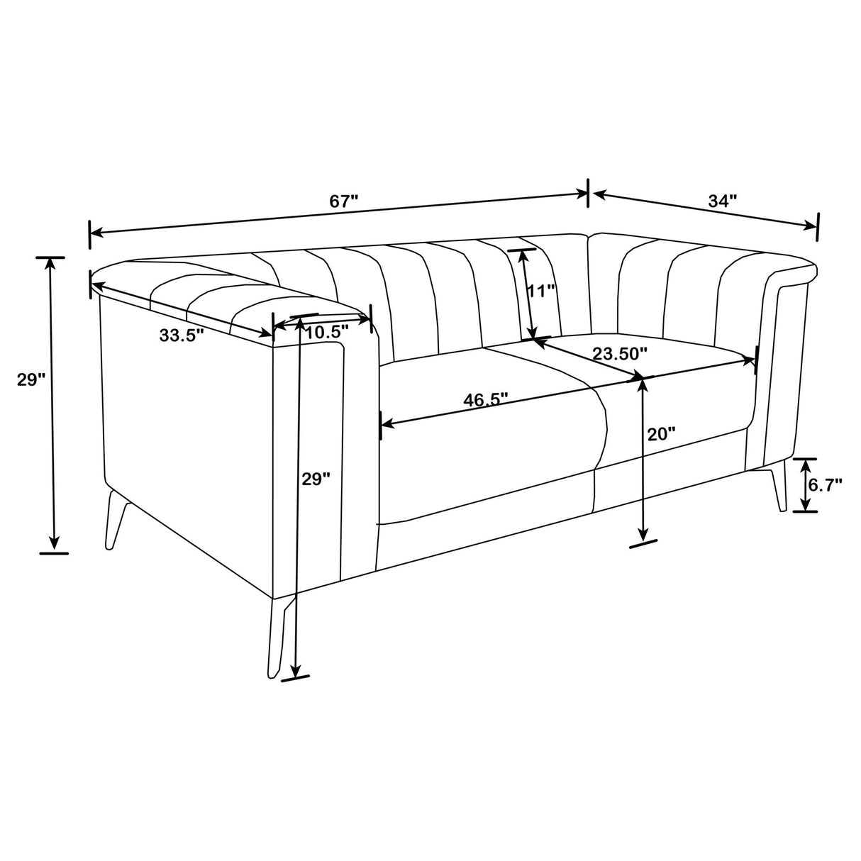 Darci - Loveseat - Blue