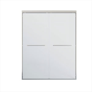 Double Sliding Semi-Frameless Shower Door with Tempered Glass