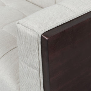 Contemporary Mid-Century Charm 3 Seater Sofa With Button Tufted Waffle Stitching