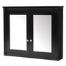 Wall-Mounted Medicine Cabinet with Dual Mirrors and Adjustable Shelves - Black or White