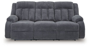 Observation - Reclining Power Sofa With Drop Down Table - Steel