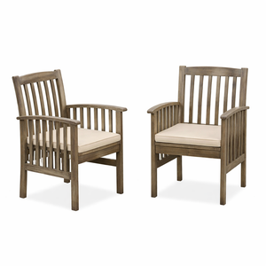 7 Pieces Acacia Wood Outdoor Dining Set with 6 Chairs and Large Table