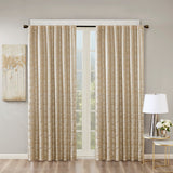 Jacquard lined total blackout rod pocket/back tab curtain panel (only 1 pc panel)
