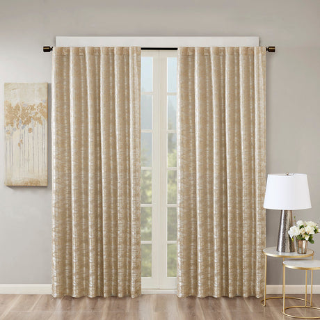 Jacquard lined total blackout rod pocket/back tab curtain panel (only 1 pc panel)