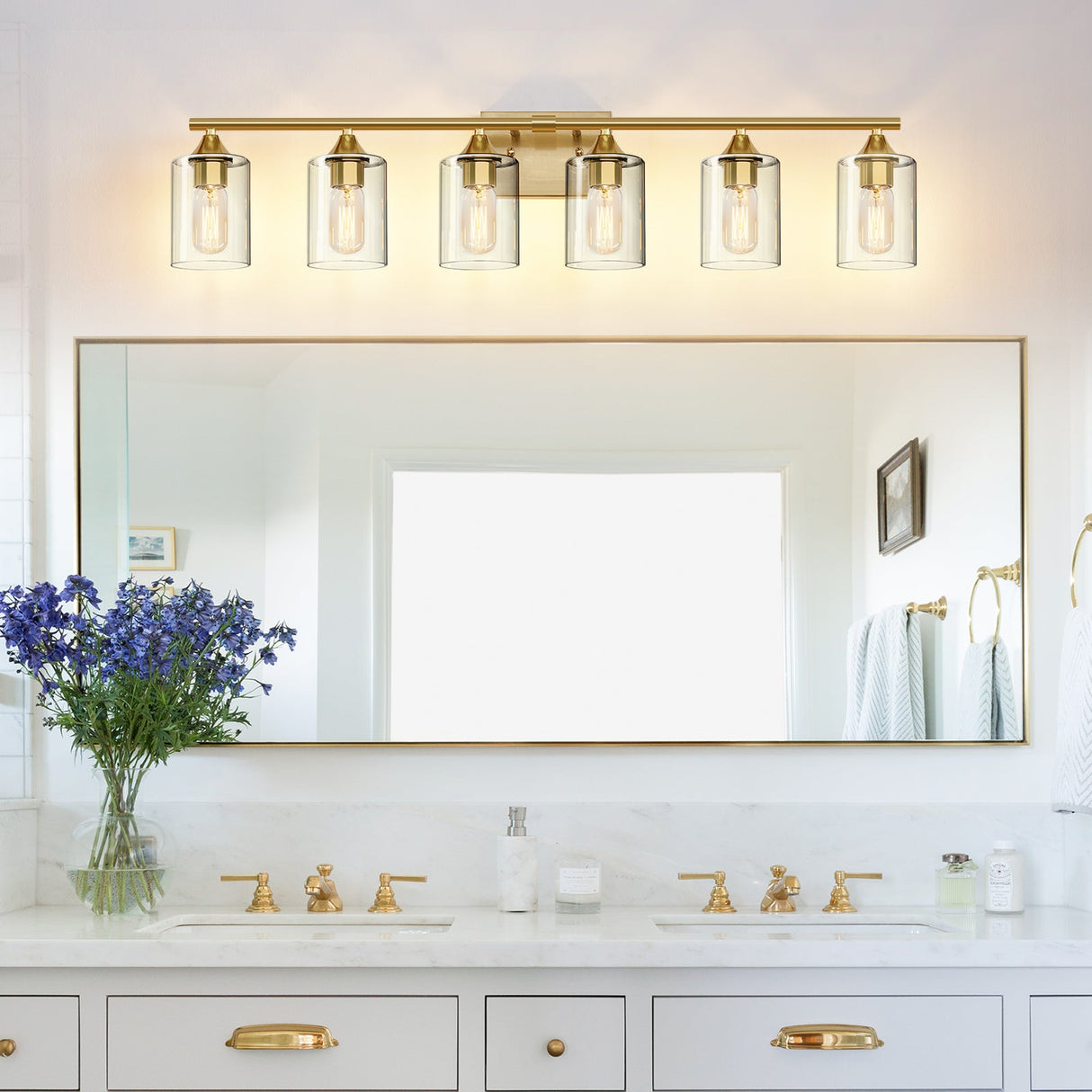 6-Light Brushed Bathroom Lighting