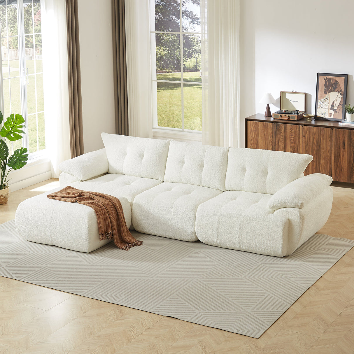 115'' Large Modern 3-Seater Sofa