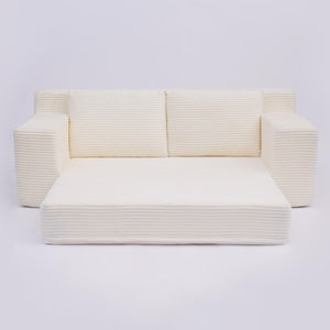 Comfortable Deep Seat Loveseat Sofa Bed, Reversible Cushion With Pillows