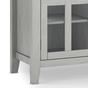 Handcrafted Tall TV Media Stand with Glass Doors and Storage - Multiple Colors