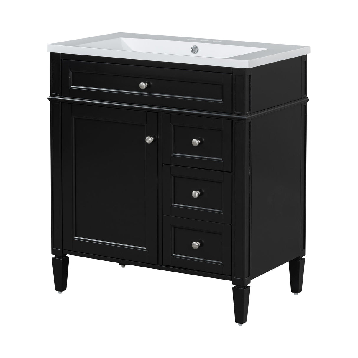 Bathroom Vanity With Top Sink, Storage Cabinet, 2 Drawers, Tip Out Drawer