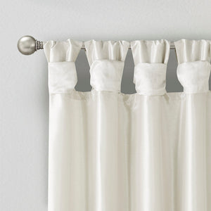 Twist Tab Lined Window Curtain Panel White 50x95'