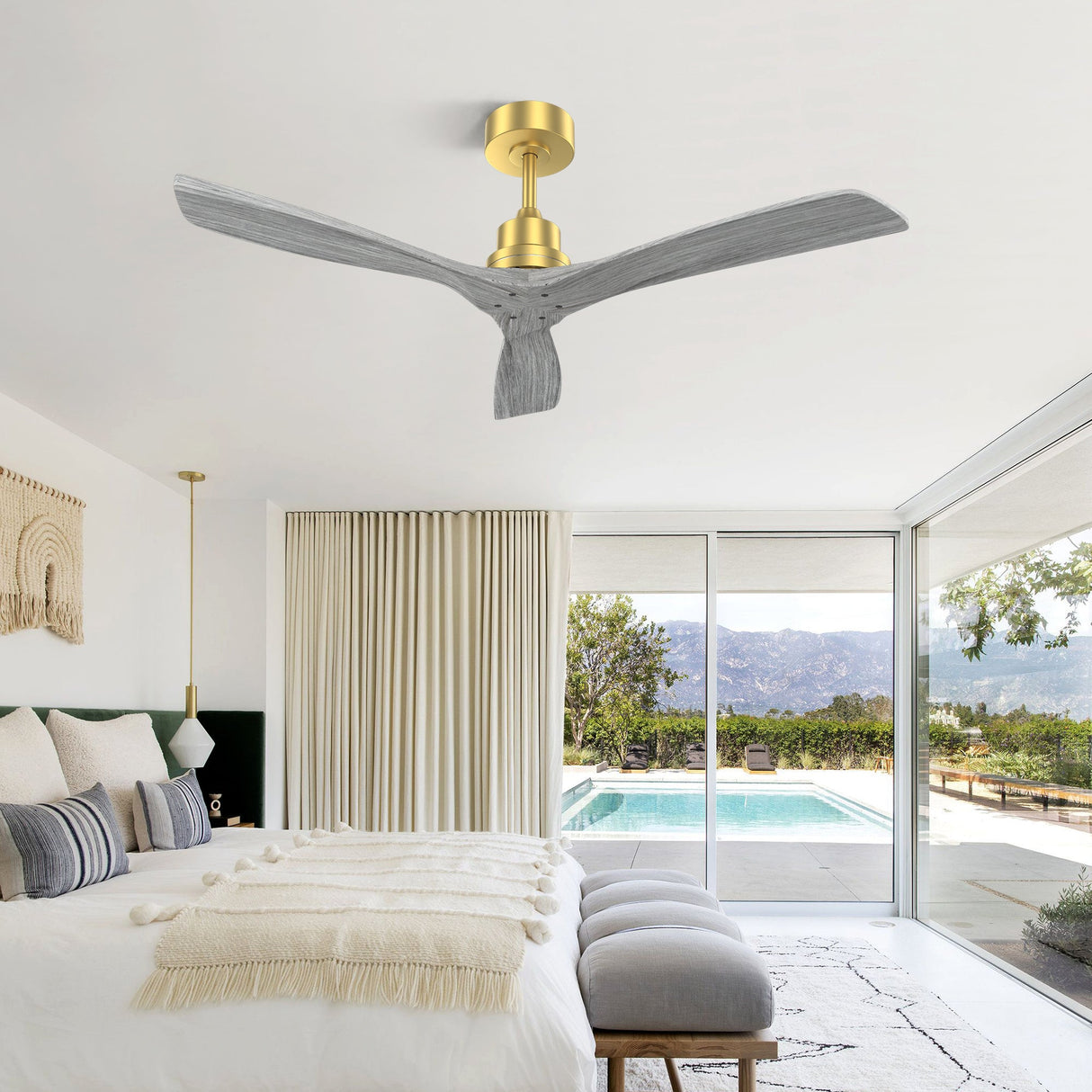 52 Inch Indoor Ceiling Fan Without Light
