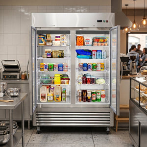 54"W Commercial Refrigerator with Glass Doors