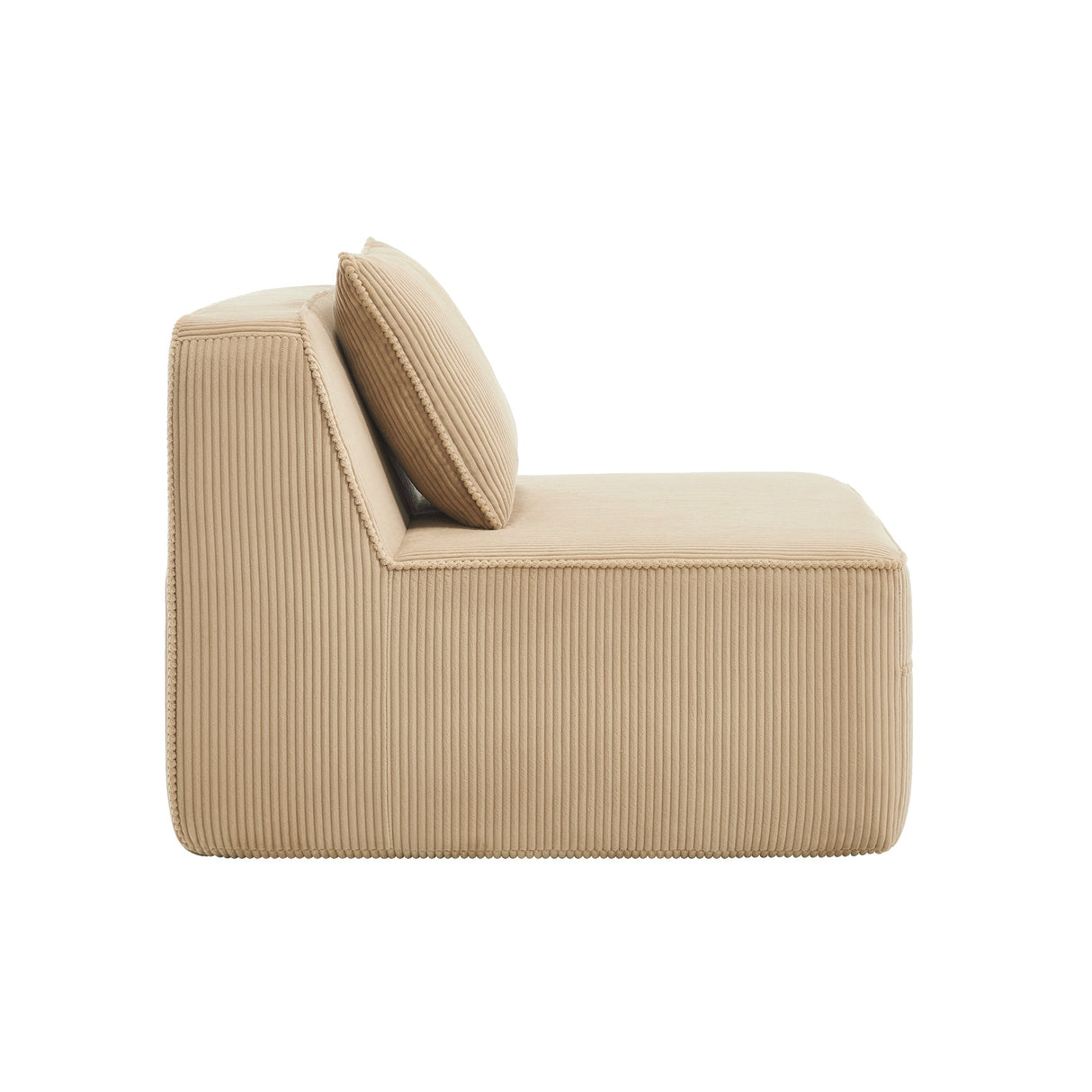 Armless Sofa With Pillow Corduroy - Camel
