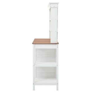 Topmax 66' Large Outdoor Farmhouse Wooden Potting Bench Table