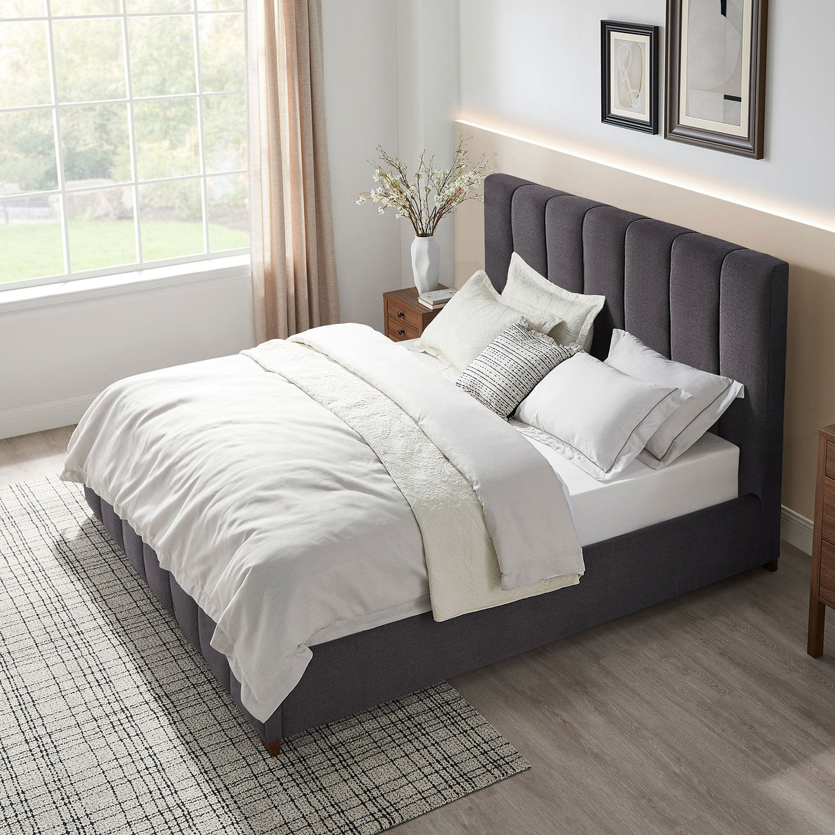 The Upholstered Wingback Bed – A Refined Union of Contemporary Comfort and Architectural Elegance