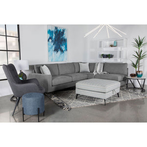 Harrison - Upholstered Storage Ottoman - Gray / Black