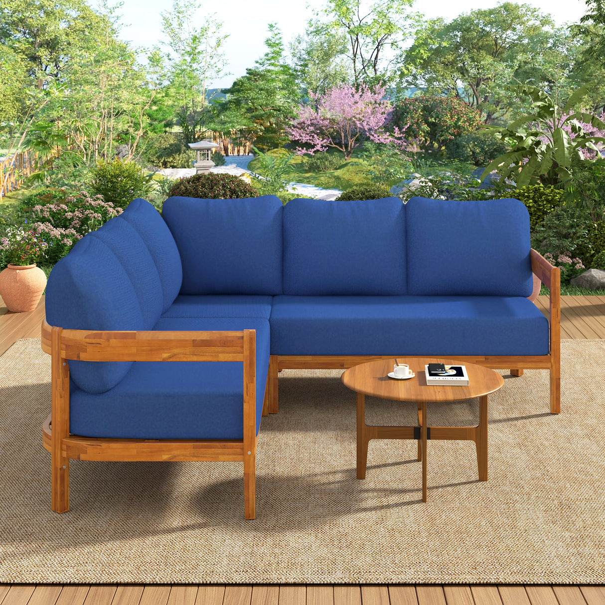 U_Style Acacia Solid Wood Patio Furniture Set