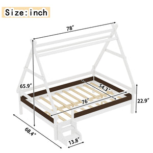 Full House Platform Bed with Stairs