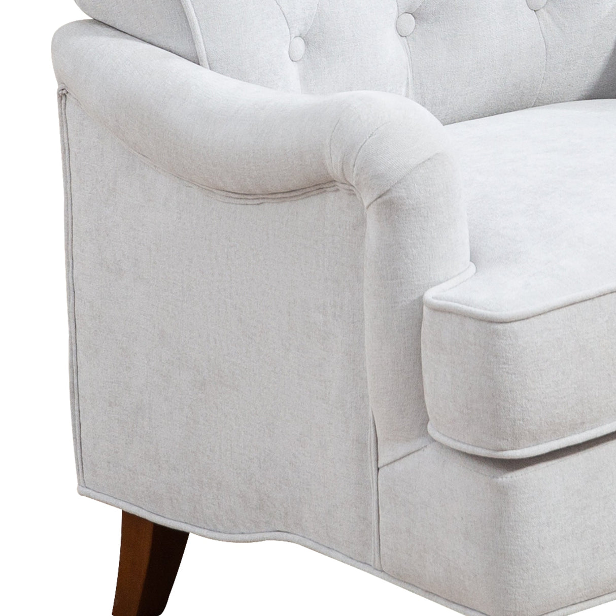Chenille Tufted Upholstered Rolled Back Accent Chair