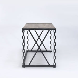 Jodie - Console Table - Rustic Oak / Antique Black