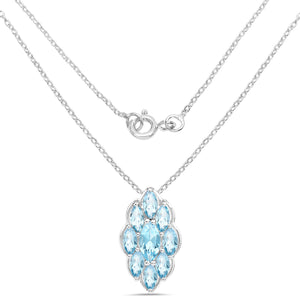 4.77 Carat Genuine Swiss Blue Topaz .925 Sterling Silver Pendant