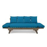 Outdoor Convertible Acacia Wood Daybed with Water-Resistant Cushions by christopher knight home