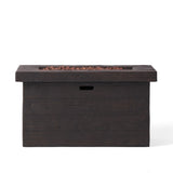 Custer - Rectangular Fire Pit 50,000 BTU Magnesium Oxide - Brown