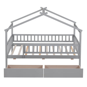 House Bed With 2 Drawers