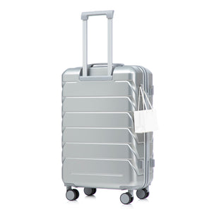 3-Piece ABS Spinner Wheel Luggage Set with Combination Lock - Silver