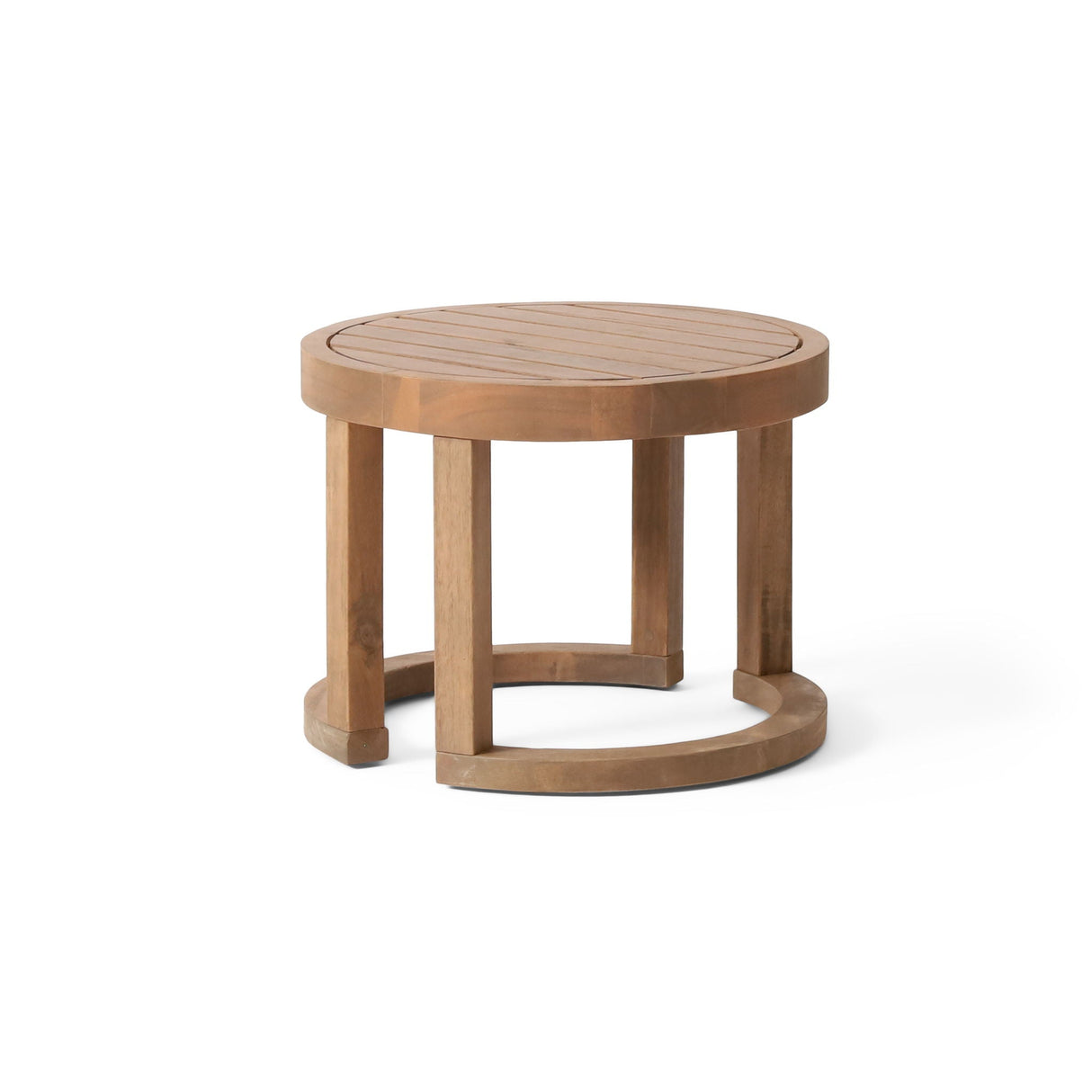 Outdoor Acacia Wood Side Table, Solid Side Table For Patio, Pool, Porch - Brown Wash