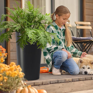 2 Pack Tall 21.7 in Modern Square Planters for Indoor and Outdoor Use