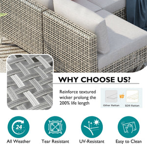 K&K 7-Piece Wicker Patio Furniture Set