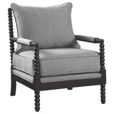 Upholstered Bobbin Accent Chair