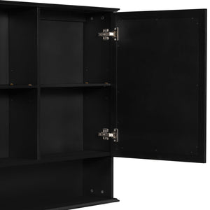 Wall Mounted Bathroom Medicine Cabinet With Double Mirrored Doors