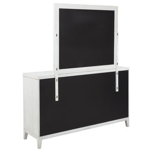 Marielle 6-drawer Dresser with Mirror Distressed White