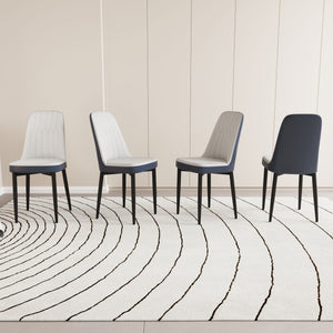 Modern Dining Chair With Cushions And Metal Legs