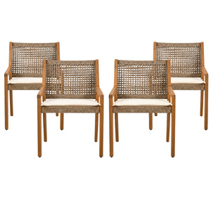 Outdoor Dining Set – Acacia Wood Hermosa Table & Wicker Chairs