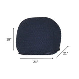 Semi Rounded Pouf, Cable Knitted, Perfect Seating