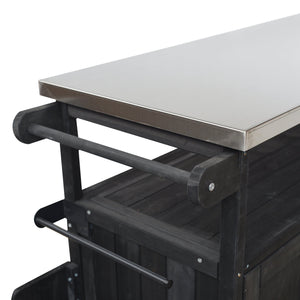 Foldable Outdoor Kitchen Island Patio Mobile Kitchen Cart