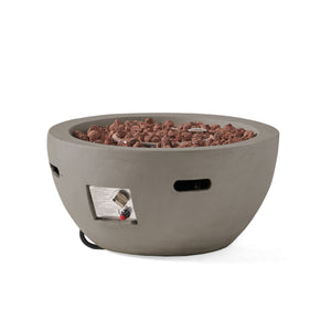 27' Bowl Shaped MGO 40,000 BTU Propane Fire Pit, Light Grey (Tank Cover not Included)