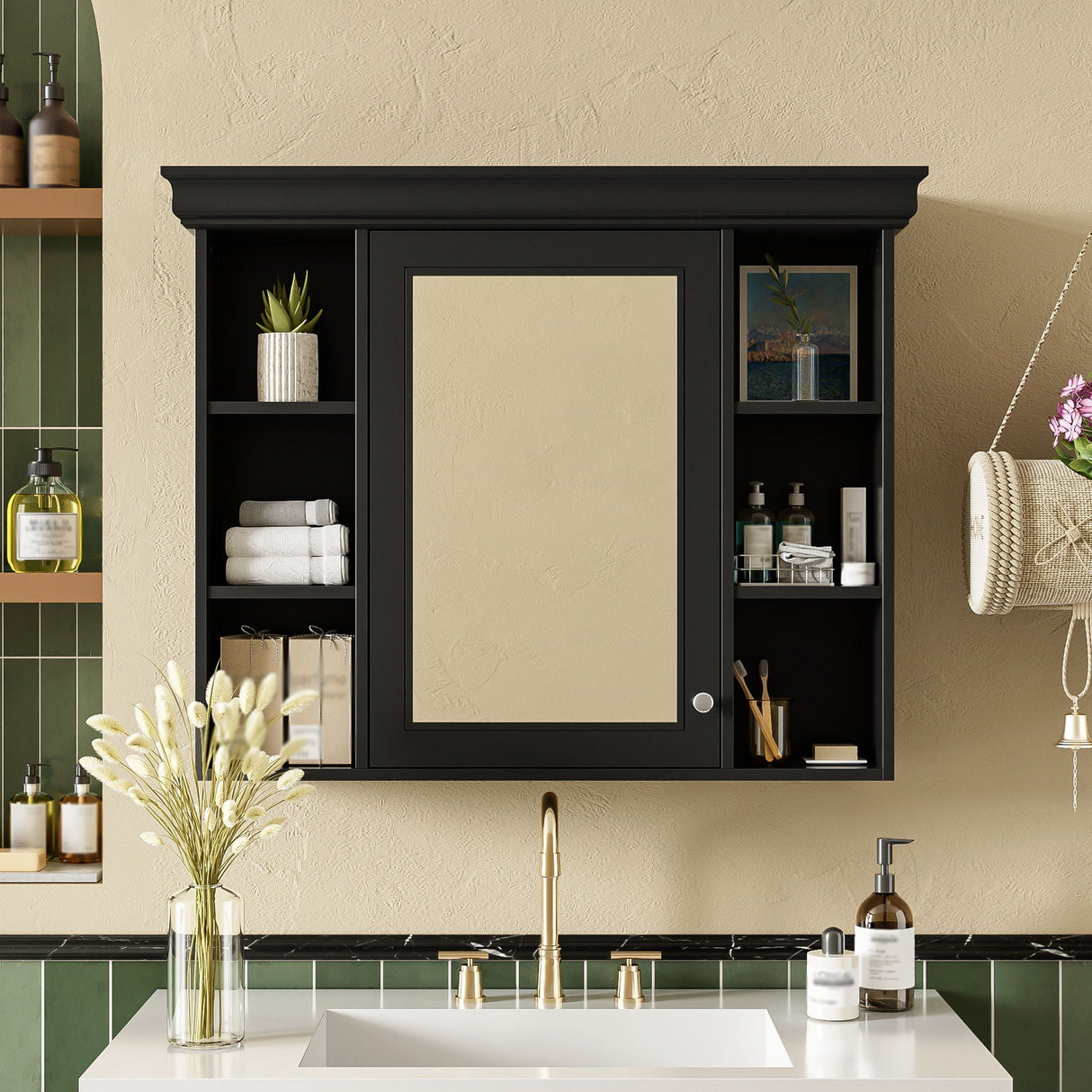 Wall Mounted Bathroom Storage Cabinet With Mirror Door