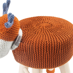 Animal Ottoman Stool - Polyester Upholstered Cute Deer Foot Stool