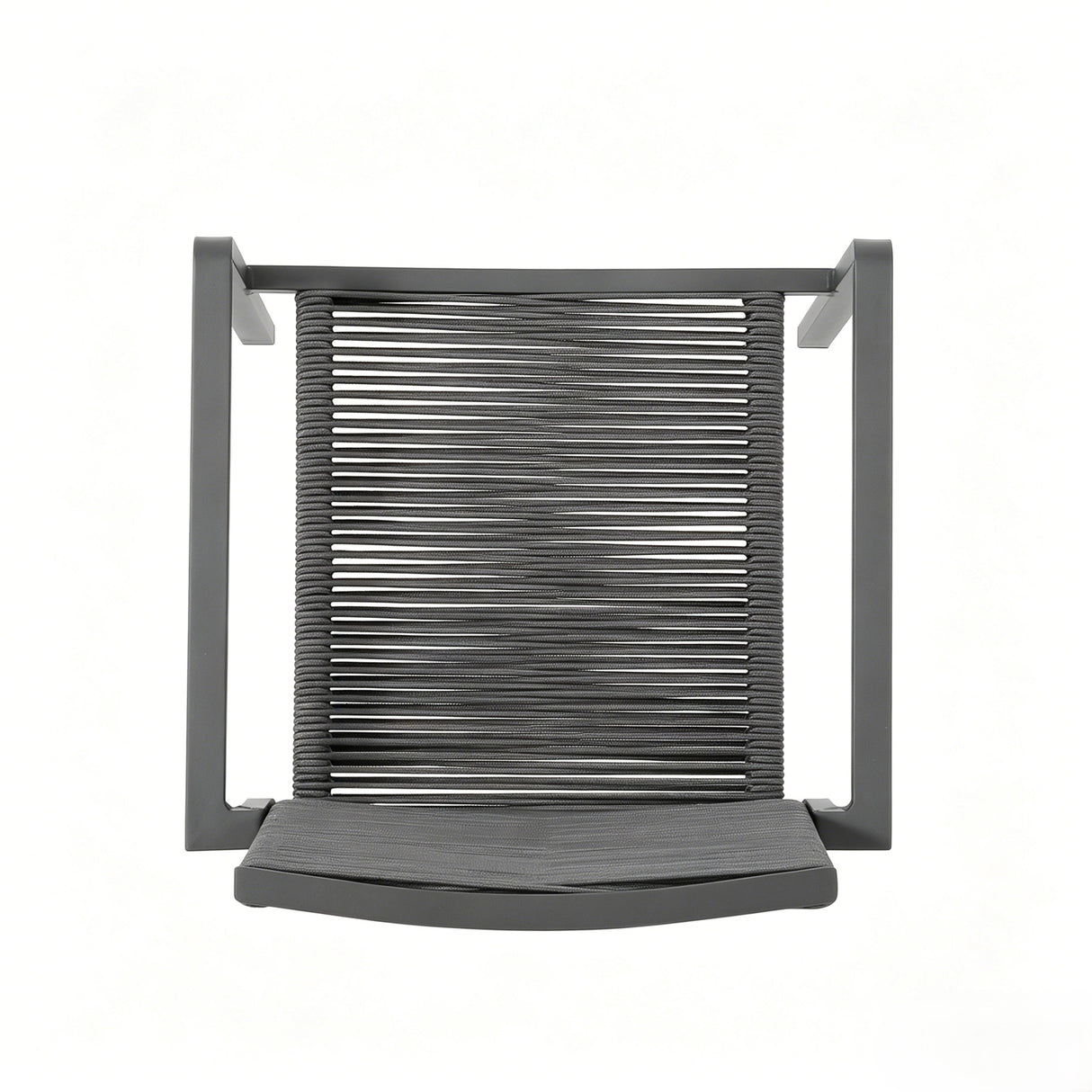7-Piece Aluminum & Woven Rope Outdoor Patio Dining Set, Grey & Black