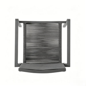 7-Piece Aluminum & Woven Rope Outdoor Patio Dining Set, Grey & Black