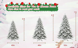 7ft Flocked Christmas Tree with 1514 Tips Realistic Snowy Hinged Tree