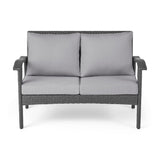 The Contoured All-Weather Wicker Loveseat by Christopher Knight Home
