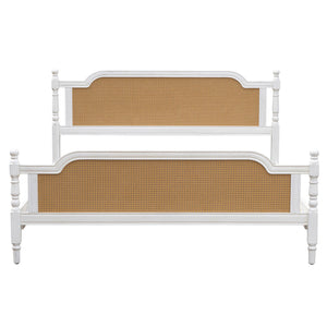 Traditional Style Rattan Bed Frame, No Box Spring Needed