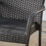 Littleton Grey PE Wicker Stacking Chair Set (4 Pieces)